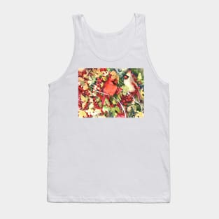 two cardinal birds in the woods Tank Top
